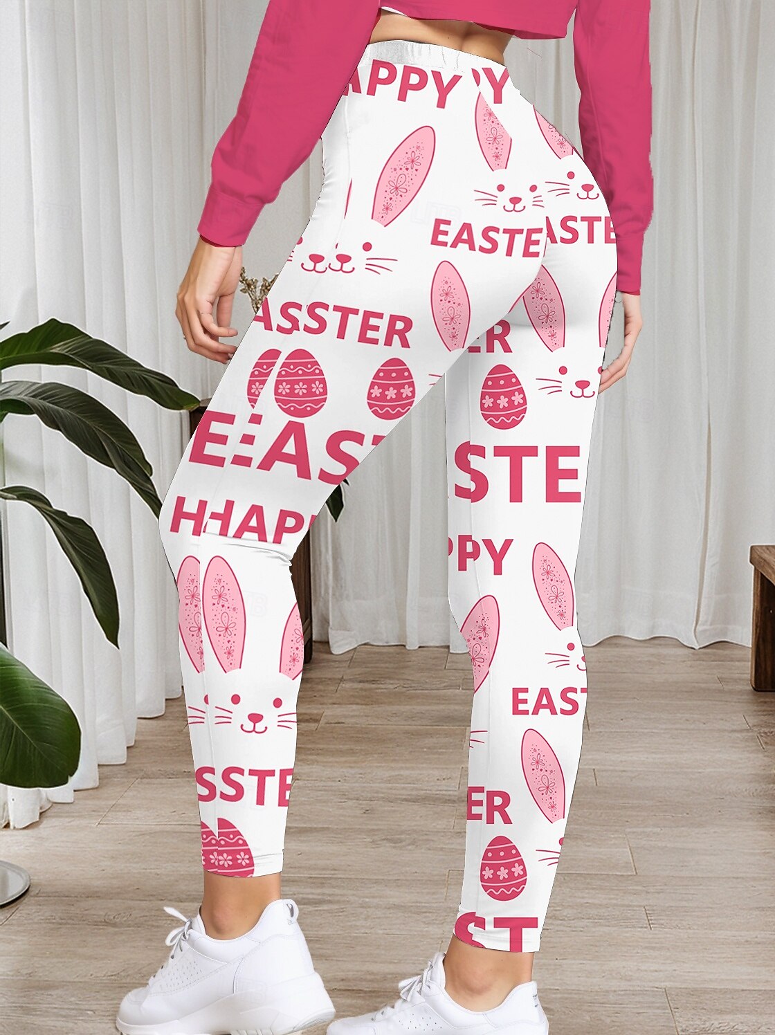 Påsk Kvinnors Leggings Byxor för Hög Midja Mage Kontroll Kaninägg Tryckt Yoga Roliga Kanin Stretchbyxor 2025 - $19.99 –P2