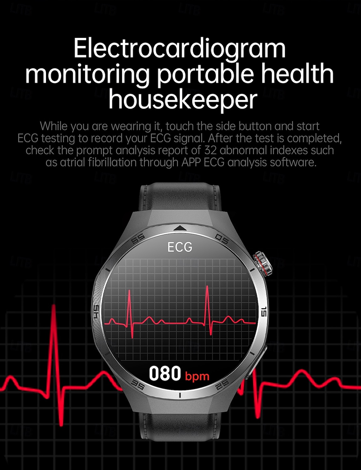 ET456 Умные часы 1,56 дюйма Смарт-часы Фитнес Беговые часы Bluetooth ECGPPG Напоминание о звонках Отслеживание сна Совместимость с Android iOS Мужчины Шагомер 2025 - $78.99 –P7