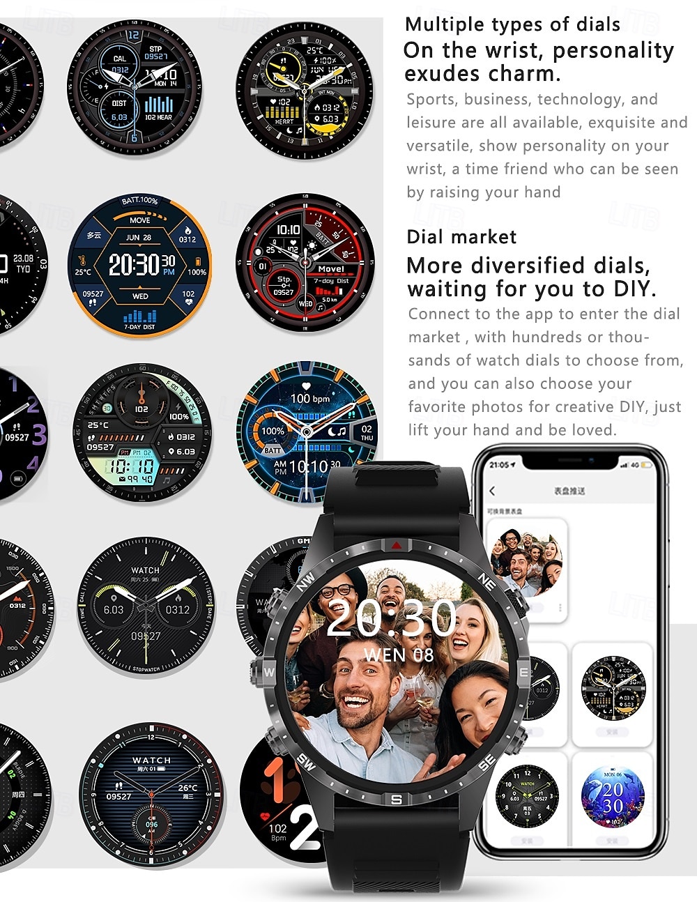 GT45 Умные часы 1.6 дюймовый Смарт Часы Bluetooth Напоминание о звонке Фитнес-трекер Сидячий Напоминание Совместим с Смартфон Женский Мужчины 2025 - $65.99 –P7
