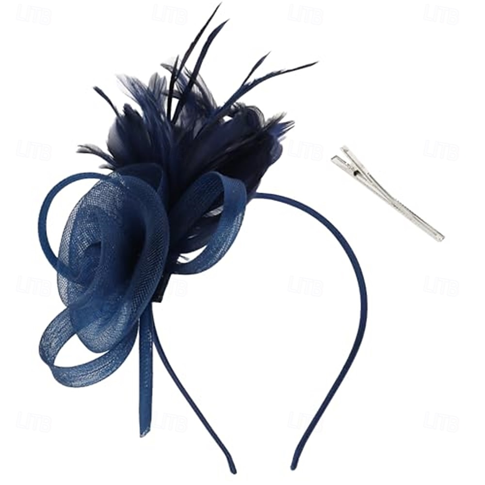 chapéus fascinators com penas para mulheres chapéus kentucky derby chapéu de igreja para festa do chá com faixa de cabeça e clipe de 2025 por $32.99 –P9