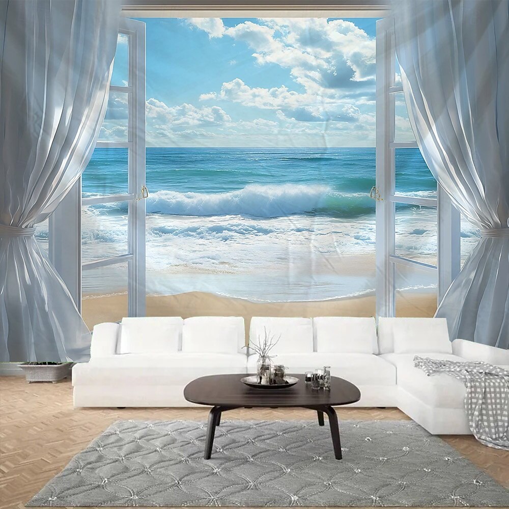 schöne natürliche Landschaft vor dem Fenster hängen Wandteppich Wandkunst große Wandteppich Wandbild Dekor Fotografie Hintergrund Decke Vorhang Haus Schlafzimmer Wohnzimmer Dekoration 2026 - $17.99 –P5