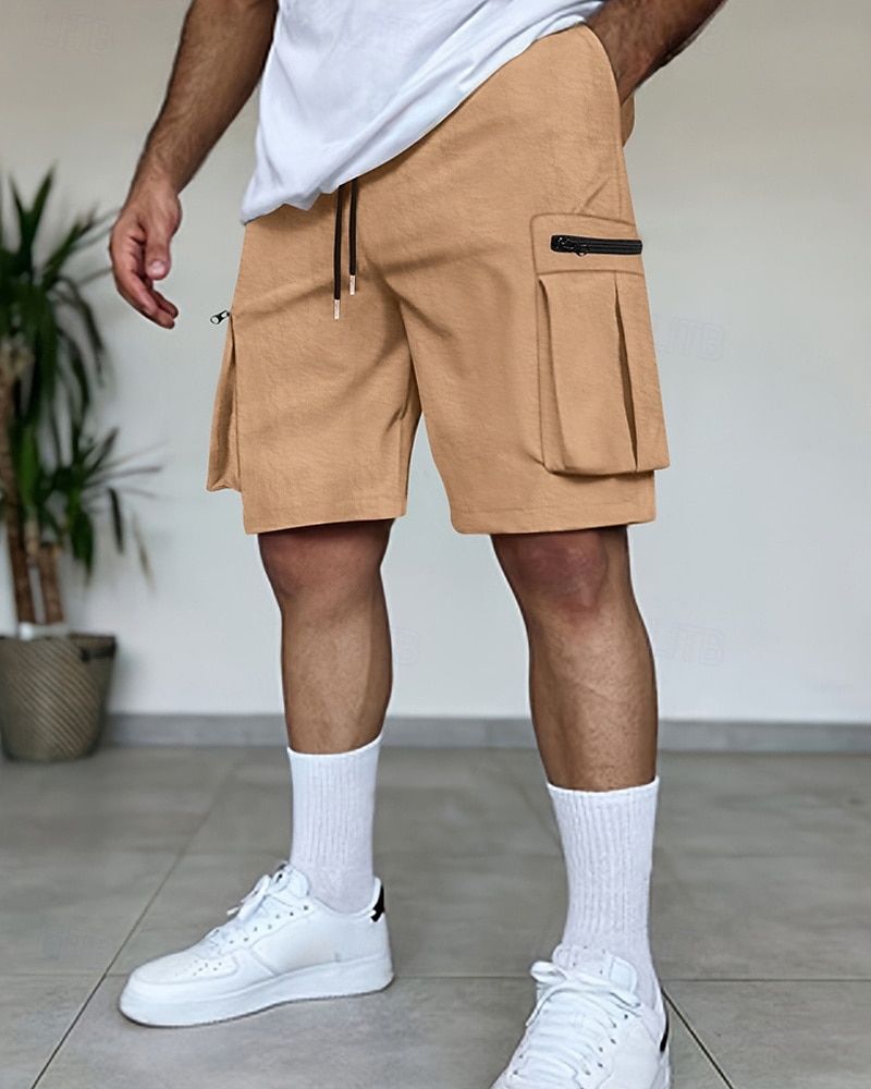 Per uomo Pantaloncini cargo Shorts Pantaloncini Estivi Coulisse Elastico in vita Multi-tasche Semplice Comodità Indossabile Lunghezza al ginocchio All'aperto Sport Quotidiano Moda Casual Nero Marrone del 2025 a $22.99 –P1