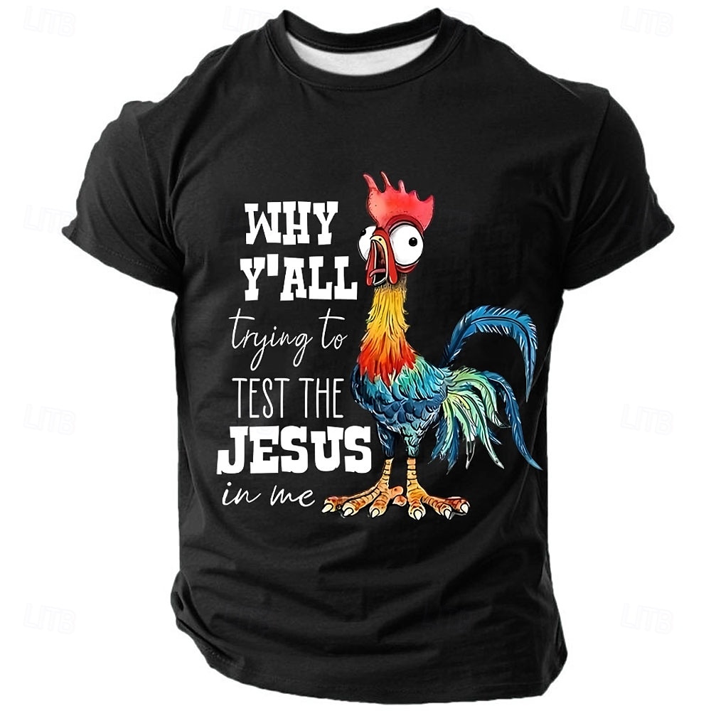 Herre T skjorte Dyr Morsom Crew-hals Klær Grafisk trykk Fest Ferie Kortermet Graphic Mote Kul Daglig 2025 - $17.99 –P4