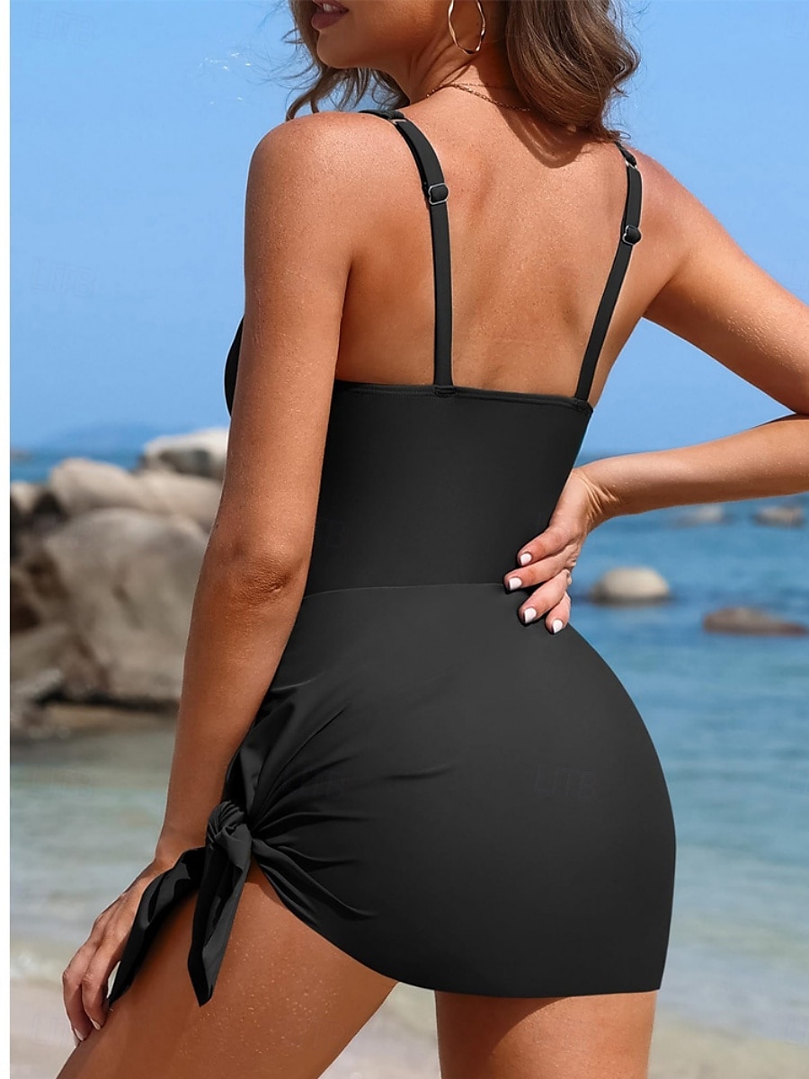Dames Zwempak Zwemjurkjes Netstof Buikcontrole Zwemkleding Effen Zwemkleding Zwart Ademend Sneldrogend Lichtgewicht Mouwloos - Zwemmen Surfen Strand Zomer Lente 2025 - $26.99 –P5