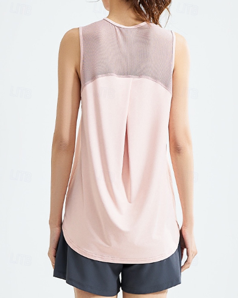 Women's Tank Top Tennis Shirt Sleeveless Mesh Tennis Golf Pickleball Crew Neck Solid Colored Mesh Back Black White Pink Tennis Clothing 2025 - $13.99 –P10