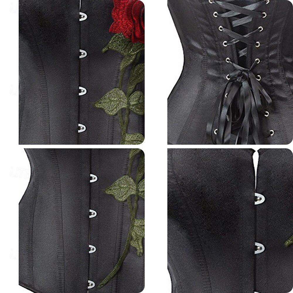 Rococò Completo Mascherata Corsetto Overbust Cosplay Controllo della Pancia Push-Up Jacquard Jacquard Per donna Reale Mascherata Feste Carnevale di Venezia Adulti Corsetto del 2025 a $26.99 –P7