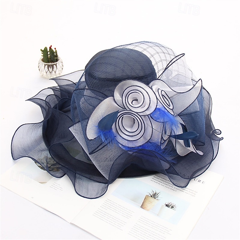 naisten hatut headband hiusneula organza fascinator kirkkohattu kukka teejuhlat häähattu 2025 - $53.99 –P8