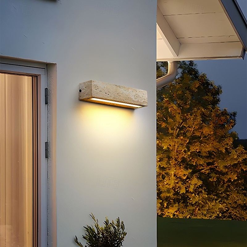 Modern Outdoor Wall Sconce Stone Meterial Warm White Waterproof Wall Fixture Lighting Aluminum LED Exterior Sconce for Indoor Outdoor Patio Porch 110-240V 2025 - $143.99 –P1