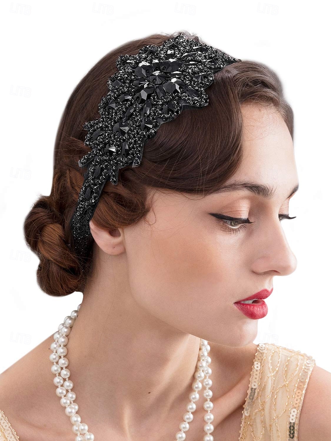 1920-as évek A nagy Gatsby Flapper fejpánt Gyöngyös karkötő Fülbevaló A nagy Gatsby Toll Retro Csillogó glitter Kristály / Strassz Női Farsang Valentin nap Álarcos mulatság Party estélyi viselet 2025 - $21.99 –P2