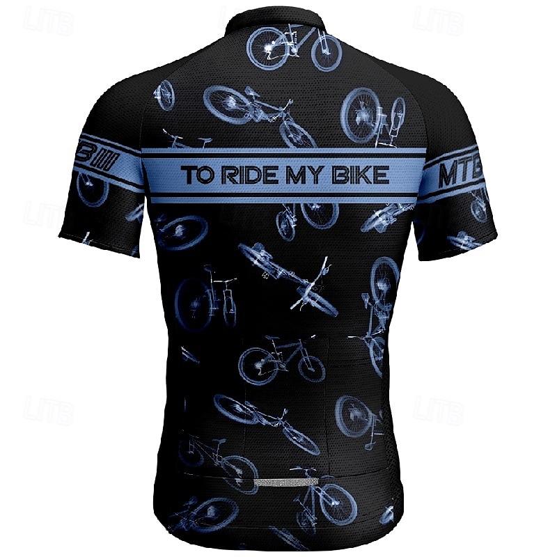 Voor heren Wielrenshirt Korte mouw Fietsen T-shirt Shirt met 3 achterzakken Bergracen Ademend Sneldrogend Anatomisch ontwerp Lampenkatoen Geel Blauw Paars Sport Kleding 2025 - $25.99 –P9