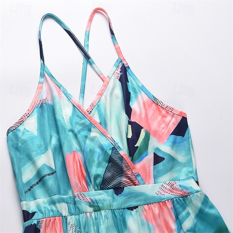 Per donna Abito Midi Abito Estivo Abito Sottoveste Abito Boho Moda Moderno Quotidiano Spiaggia Weekend Vestibilità regolare Floreale Senza Maniche Scollo a V blu acqua Nero Rosa Arancione Estate del 2025 a $23.99 –P12
