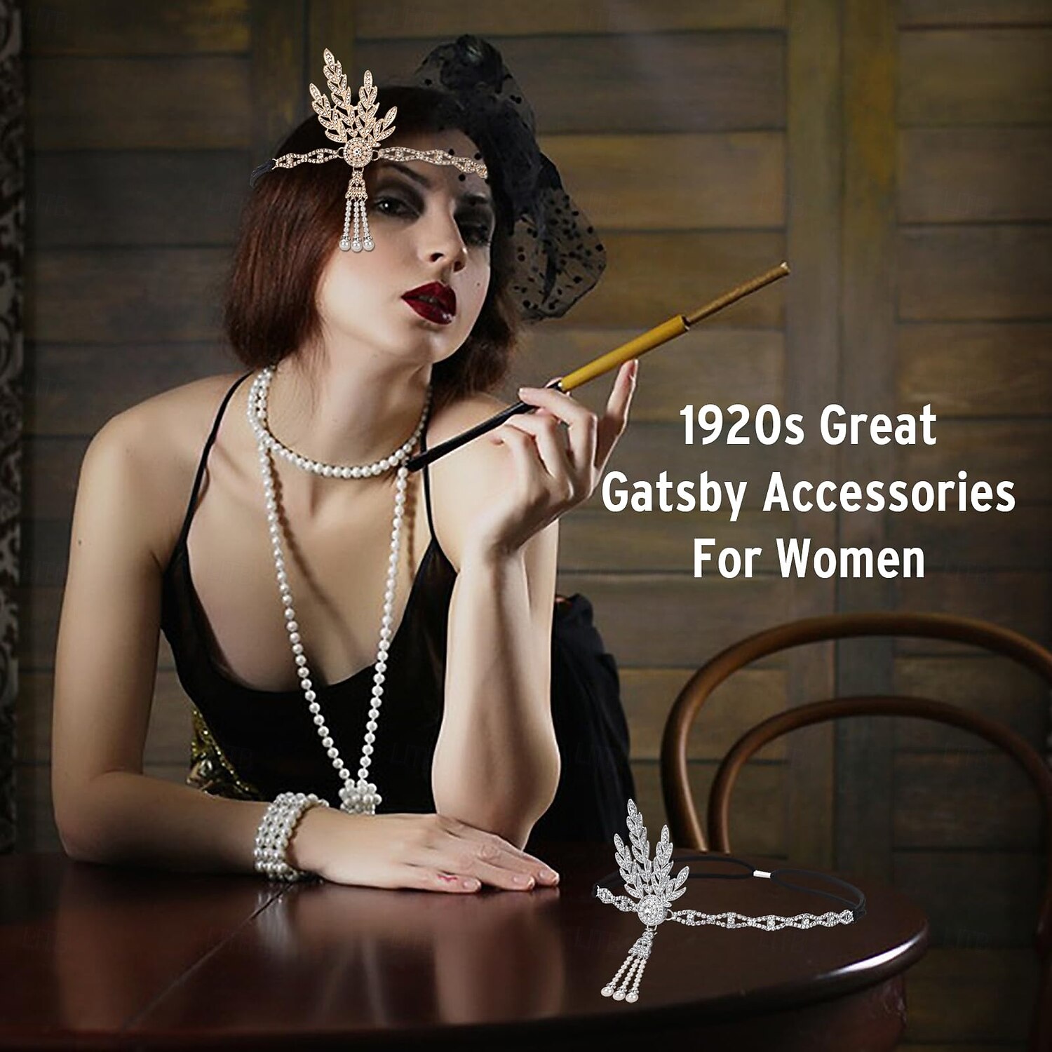 A nagy Gatsby Flapper fejpánt A nagy Gatsby Toll Retro Csillogó glitter Jelmez Női Farsang Valentin nap Álarcos mulatság Party estélyi viselet Álarcos mulatság Fesztivál Felnőttek Nyakláncok Fejfedők 2025 - $15.99 –P3