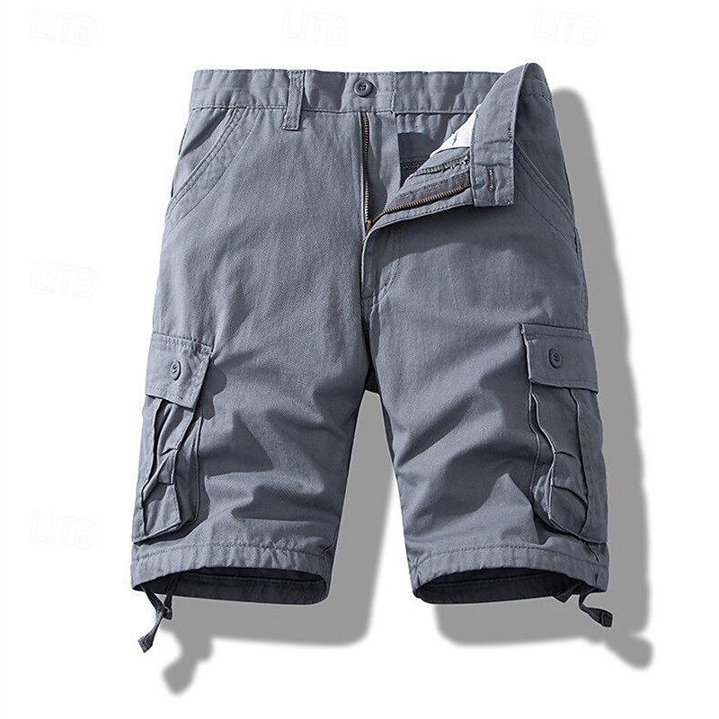 Herren Cargo-Shorts Shorts Sommershorts Mehrere Taschen Klappentasche Einfach Komfort tragbar Knielang Outdoor Sport Täglich Mode Lässig Schwarz Gelb 2025 - $20.99 –P17