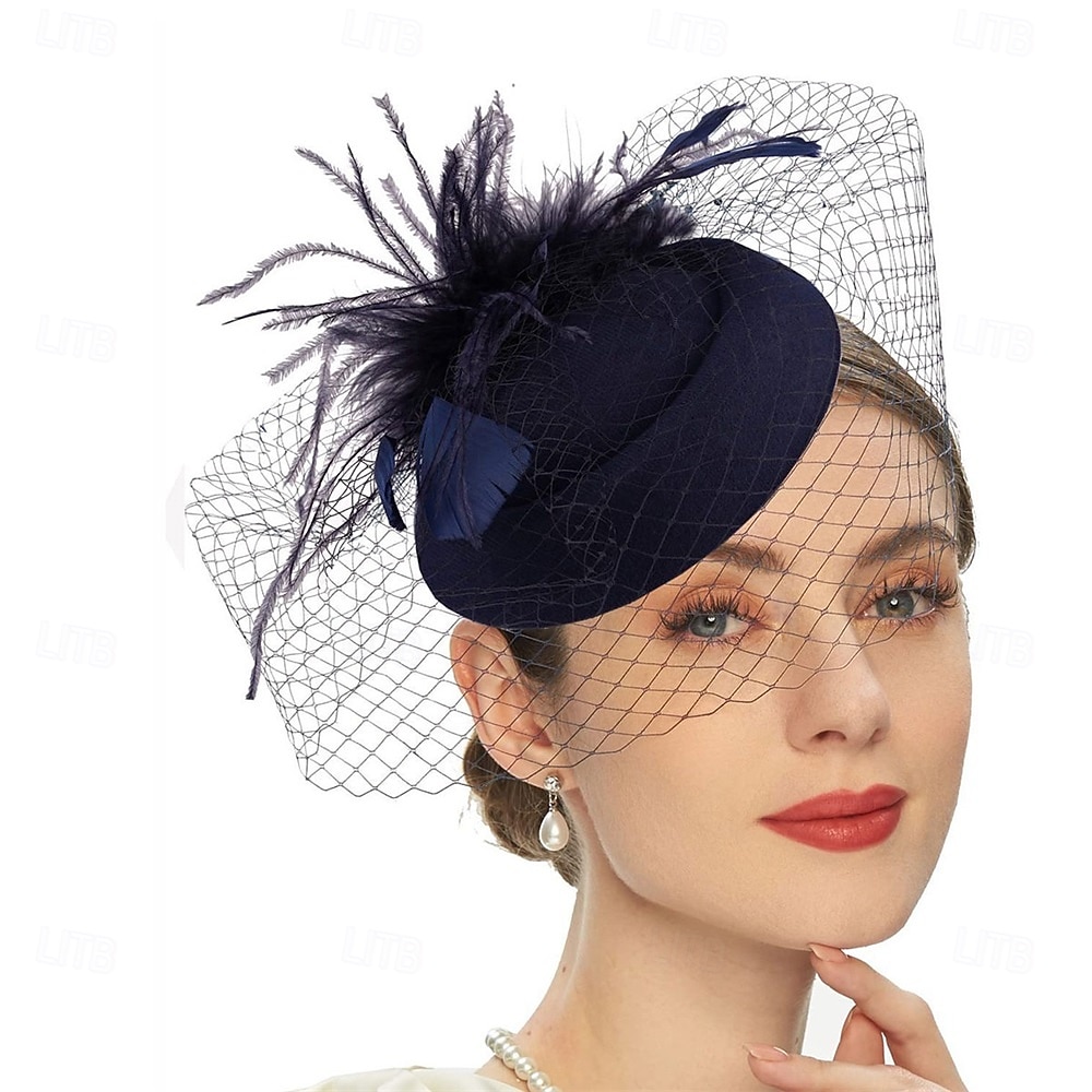Fascinator Hats for Women Tea Party Kentucky Derby Hat Veil  display picture 2
