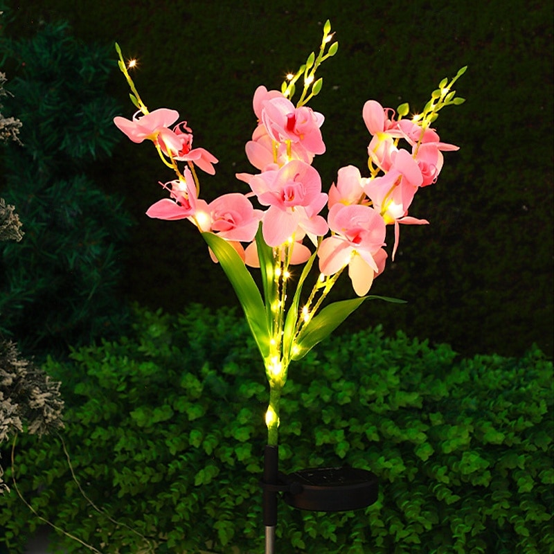 Lot de 2 lampes solaires d'extérieur étanches en forme de fleurs, luminaire décoratif d'extérieur, idéal pour un jardin, une terrasse, une cour, un sentier ou des vacances de 2025 ? $45.99 –P7