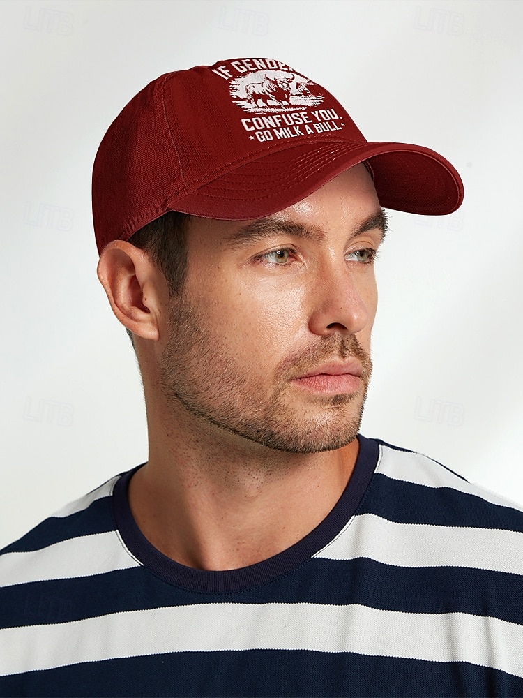 Lässige Baseballkappe für Herren mit auffälligem Aufdruck „If genders confuse you, go milk a bull“ – verstellbar und trendig, perfekt für Outdoor-Aktivitäten, Sportveranstaltungen und den Alltag 2025 - $14.99 –P1