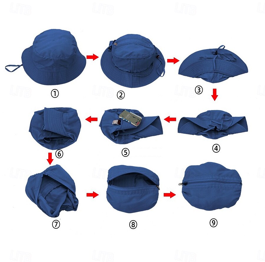 UPF50+ Fällbar bucket hat snabbtorkande lätt utomhushatt solhatt klättring fiske hatt 2025 - $19.99 –P1