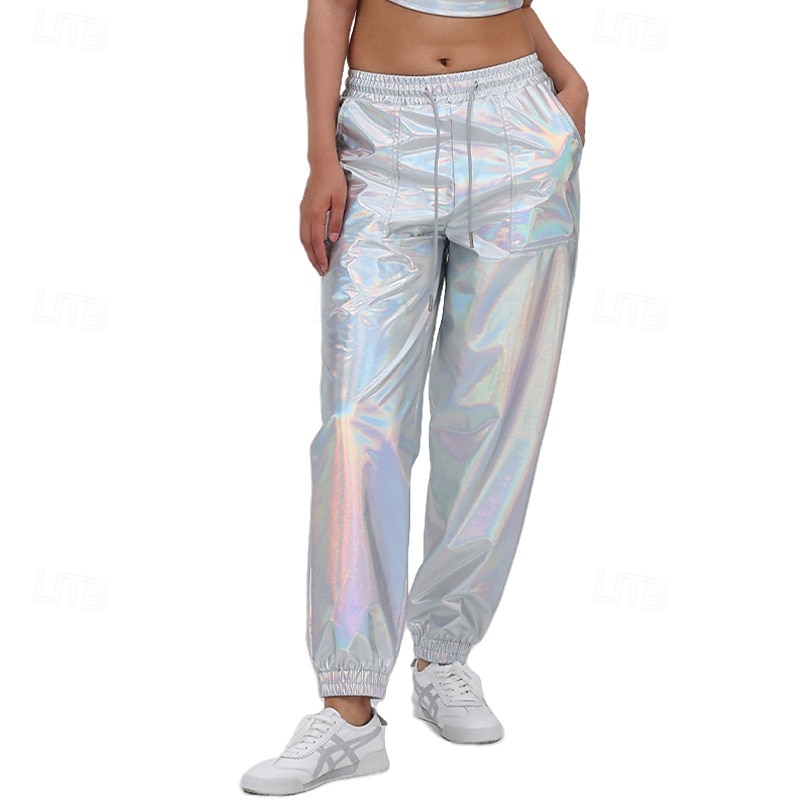 Retro Vintage 1980er Knöchellänge Hose Jogger Disco Lack-Latex glänzend Metallisch Einfarbig Kostüm Herren Halloween Karneval Pride Parade Pride-Monat Erwachsene Hose Ganzjahres 2025 - $23.99 –P6