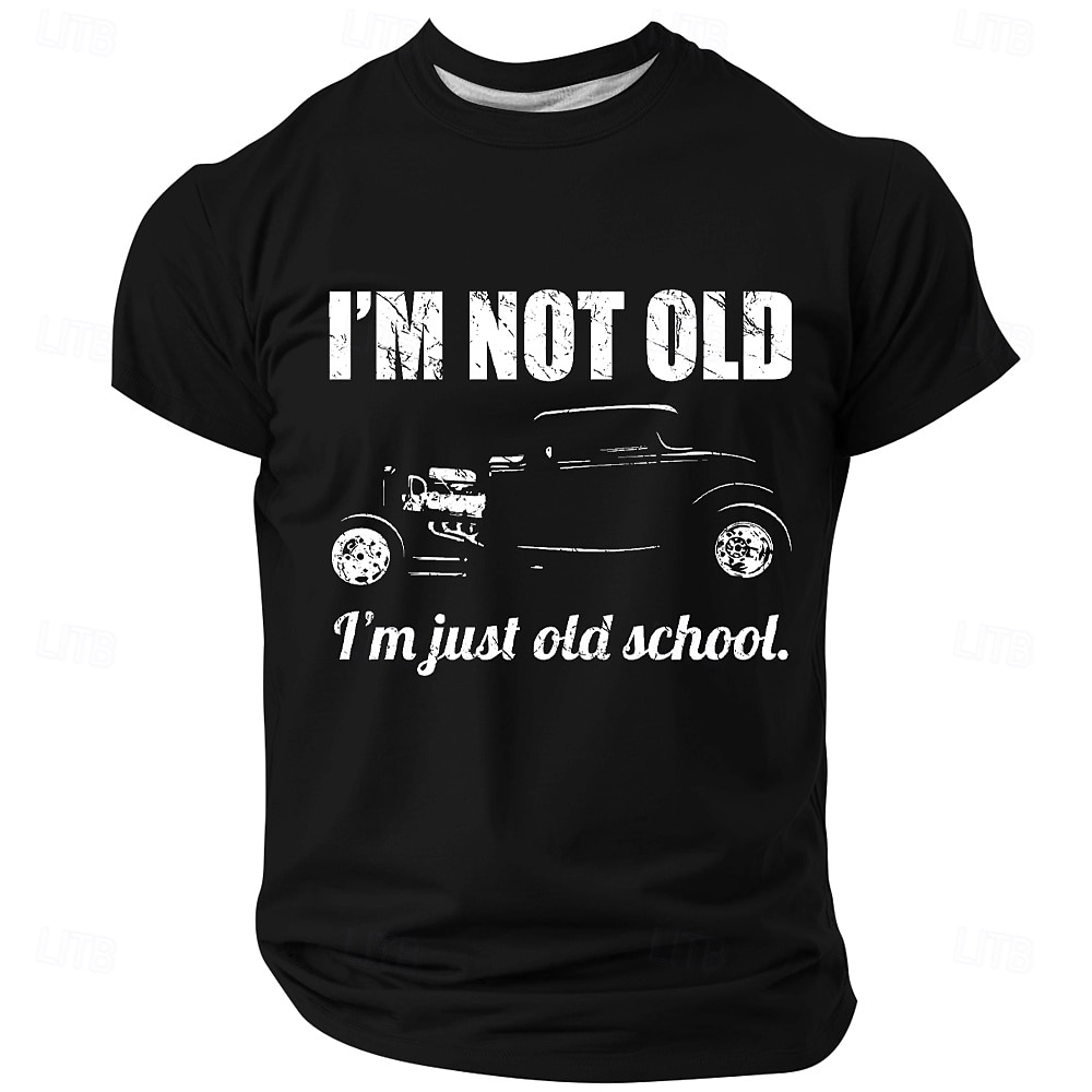 Herren Old School Hot Rod T-Shirt "Ich bin nicht alt ich bin nur old school" Lustiges Vintage Auto Grafik T-Shirt für Väter  Großväter 2026 - $19.49 –P4