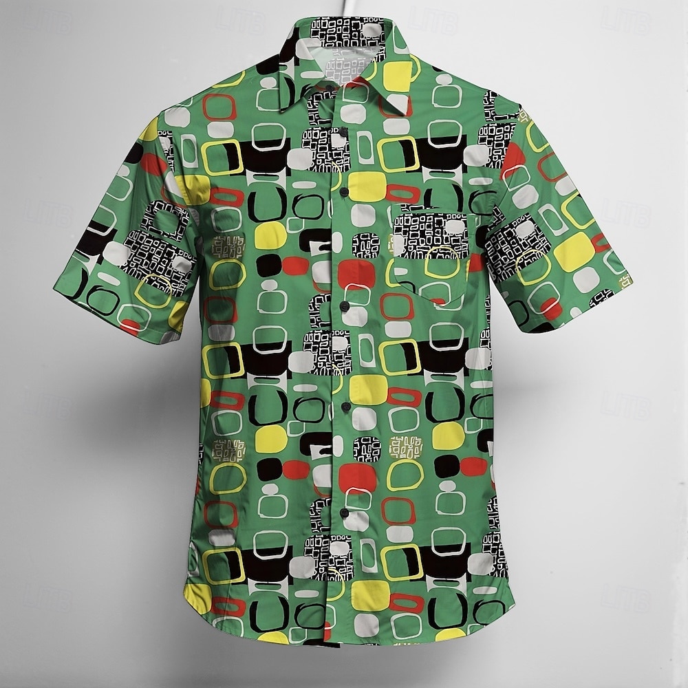 Retro 70. léta Tričko Aloha košile Hippie Disko Geometrické tvary Pánské Plesová maškaráda Dovolená Párty Pride Parade Dospělé Tričko 2025 - $24.99 –P1