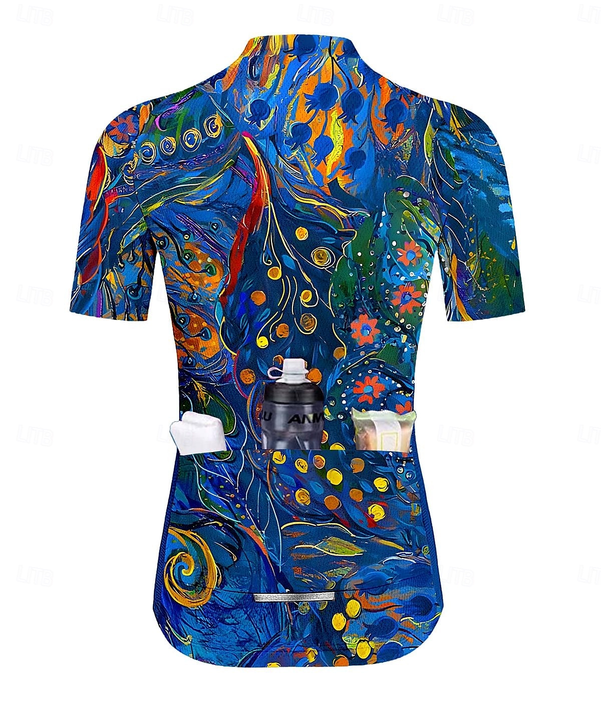 Damen Radtrikot Kurzarm Fahhrad Trikot Oberteil mit 3 Gesäßtaschen Atmungsaktiv Schnelltrocknend Feuchtigkeitsableitend Reflektierende Streifen Marinenblau Sport Bekleidung 2025 - $23.19 –P2