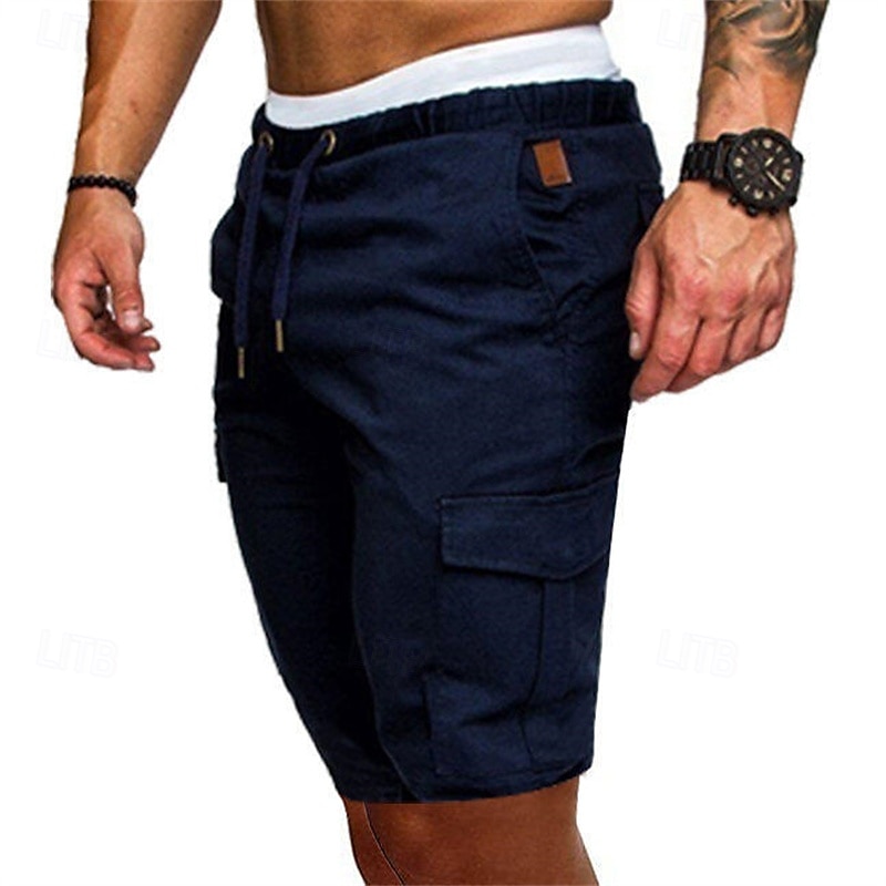 Per uomo Pantaloncini cargo Shorts Pantaloncini Estivi Coulisse Elastico in vita Multi-tasche Semplice Comodità Indossabile Lunghezza al ginocchio All'aperto Sport Quotidiano Moda Casual Nero Blu del 2025 a $16.49 –P7