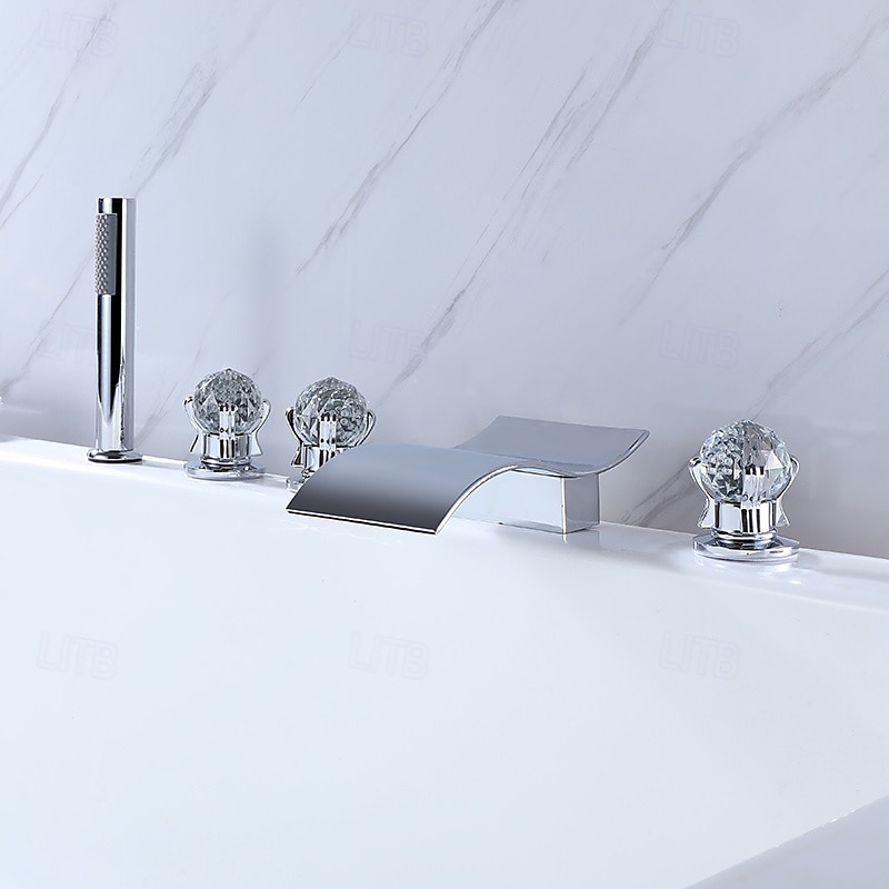 Ammehana - Moderni nykyaikainen Galvanoitu Roomalainen kylpyamme Messinkiventtiili Bath Shower Mixer Taps 2025 - $299.69 –P1