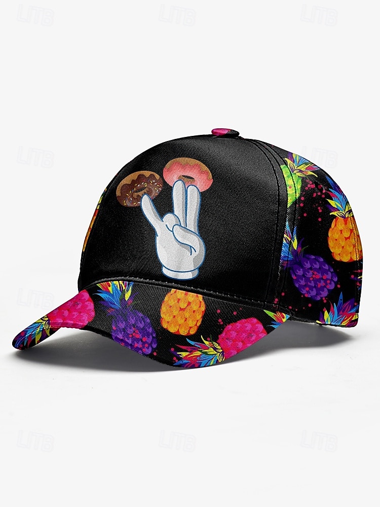 Casquette de baseball colorée à motif ananas et beignet pour homme - design décontracté et tendance, coupe ajustable, parfaite pour l'été et les activités de plein air de 2025 ? $14.99 –P4