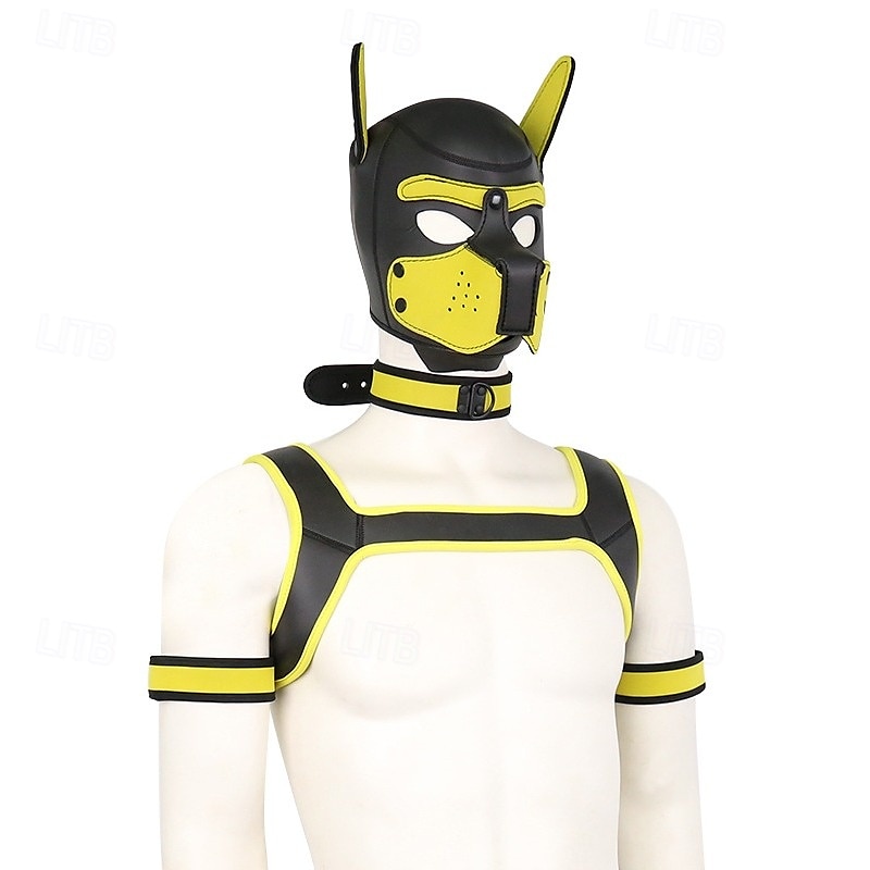 BDSM Kožená komunita Puppy Play Maska pro štěně Psí kapuce Dospělé Unisex Pride Parade Měsíc hrdosti předvečer Všech svatých Karneval Jednoduchý karnevalový kostým 2025 - $55.99 –P9