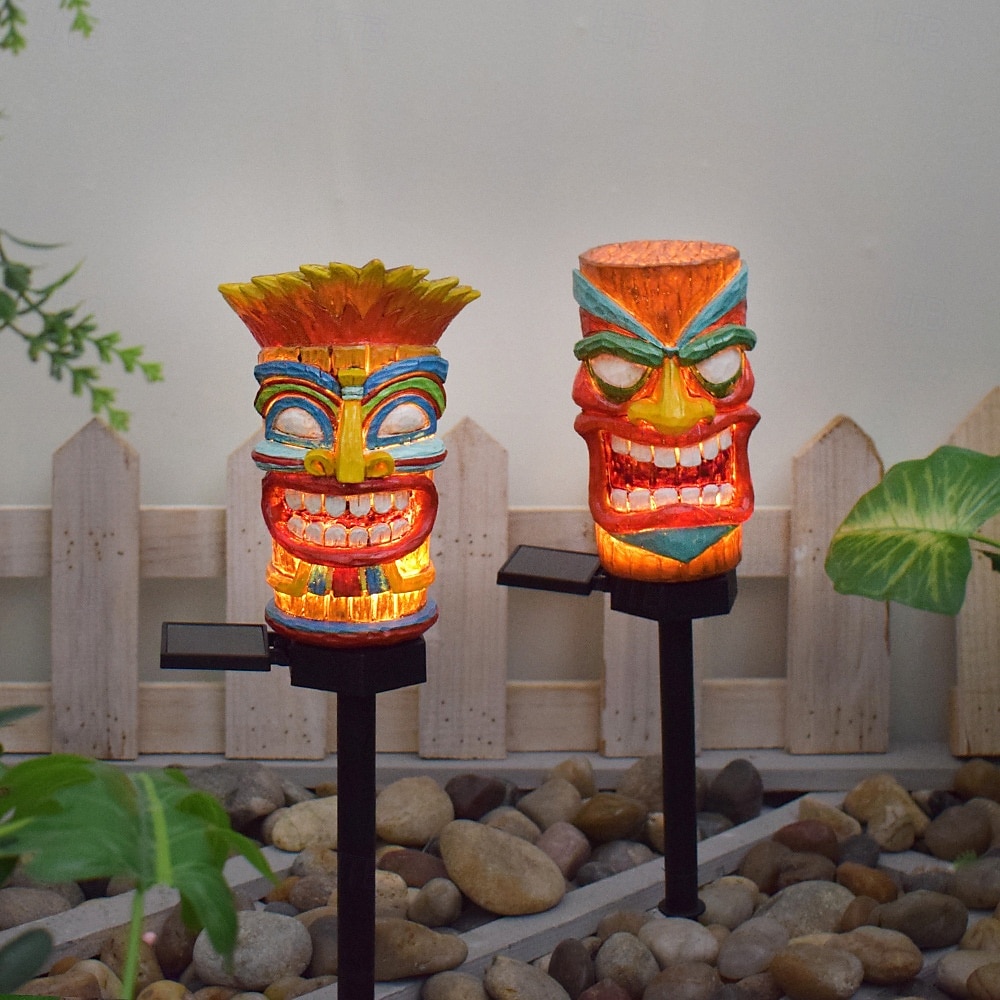 2025年 1個のLED屋外ソーラー景観ライト、ワイルドマントーテムグラウンドプラグインランプ、中庭、庭、芝生、ヴィラ、中庭の景観  コレクション – $16.49 –P3