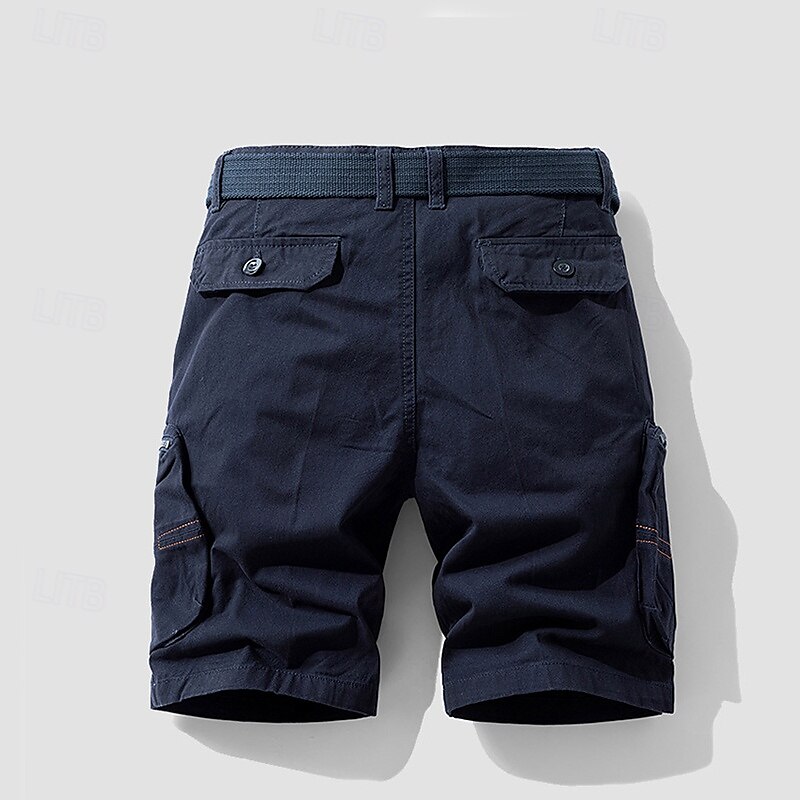 Per uomo Pantaloncini cargo Shorts Pantaloncini Estivi Bottoni Tasca con cerniera Tasche Multiple Semplice Comodità Indossabile Lunghezza al ginocchio All'aperto Sport Quotidiano Moda Casual Nero Blu del 2025 a $31.99 –P14