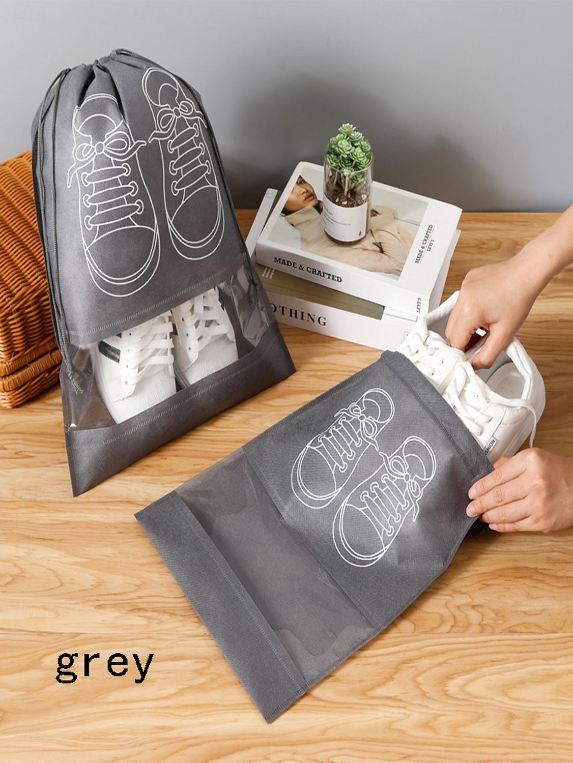 5/10 peças de bolsas para sapatos de viagem, organizador transparente à prova d'água e poeira para armazenamento de sapatos para bagagem, bolsa portátil para sapatos para viagens de negócios e férias de 2026 por $9.99 –P6