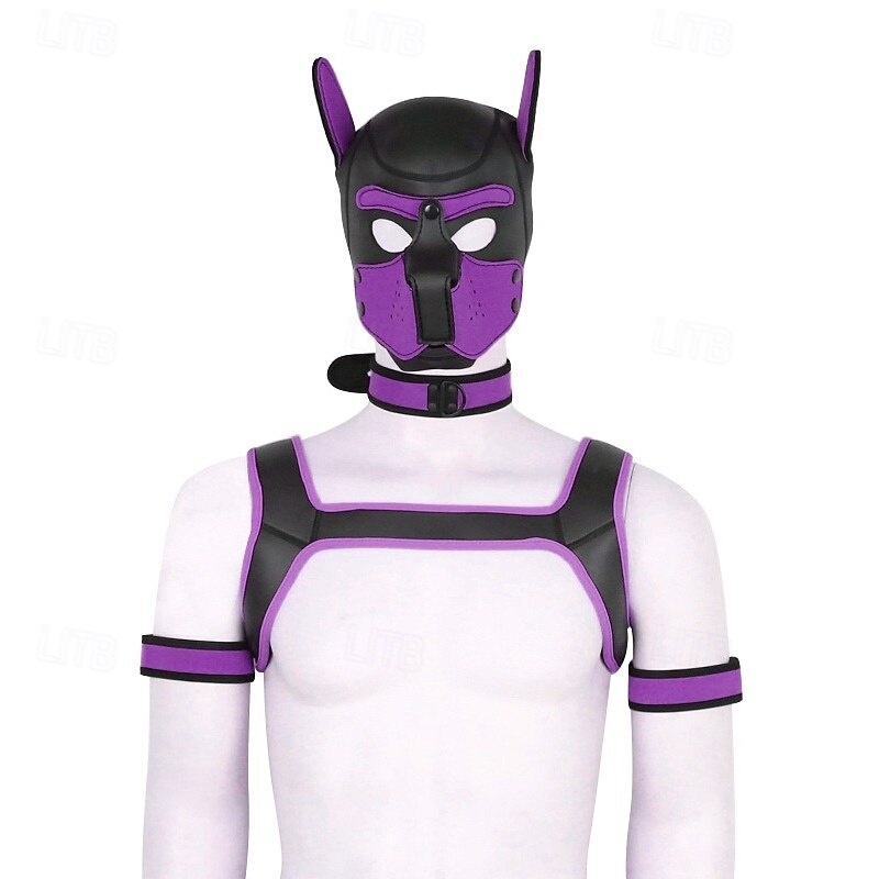 BDSM Kožená komunita Puppy Play Maska pro štěně Psí kapuce Dospělé Unisex Pride Parade Měsíc hrdosti předvečer Všech svatých Karneval Jednoduchý karnevalový kostým 2025 - $55.99 –P11