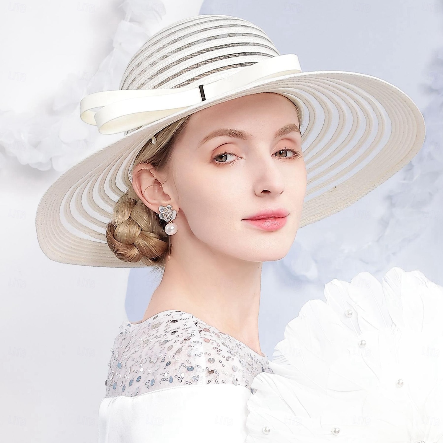 Sombreros de fibra, sombrero bombín/cloche, sombrero de pescador, sombrero flexible, boda, fiesta de té, boda elegante con lazo, tocado de empalme, tocado. 2025 - $42.99 –P5