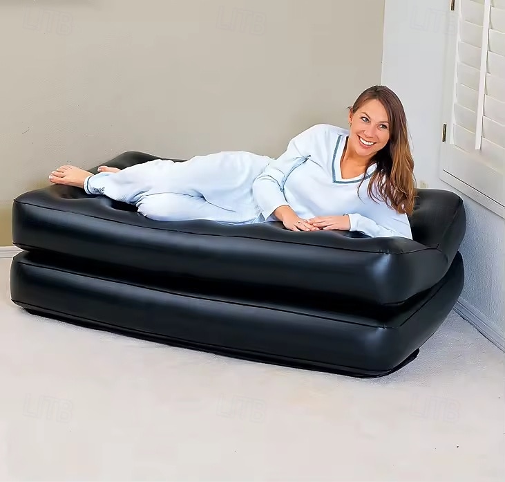 Sillón inflable con bomba de aire, colchón de aire para acampar, sofá cama inflable con respaldo, multimodo de uso, fácil de almacenar. 2025 - $185.99 –P1