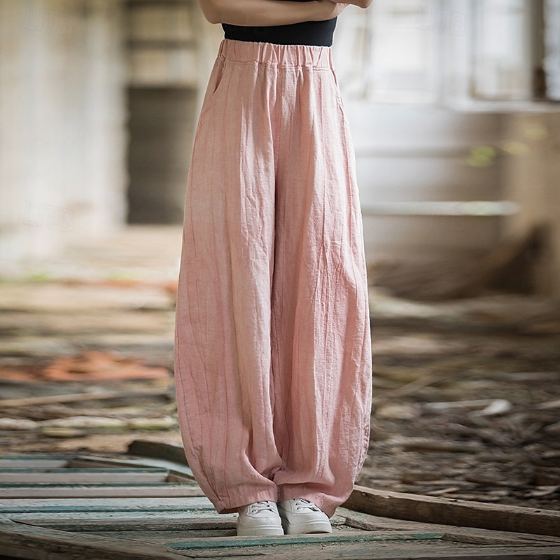 Per donna Pantaloni in cotone e lino Pantaloni Eleganti Moda Streetwear Lunghezza intera Naturale Tinta a nodi Tasca Elastico in vita Comodo All'aperto Confortevole All'aperto Vacanza Abbigliamento del 2025 a $48.99 –P5