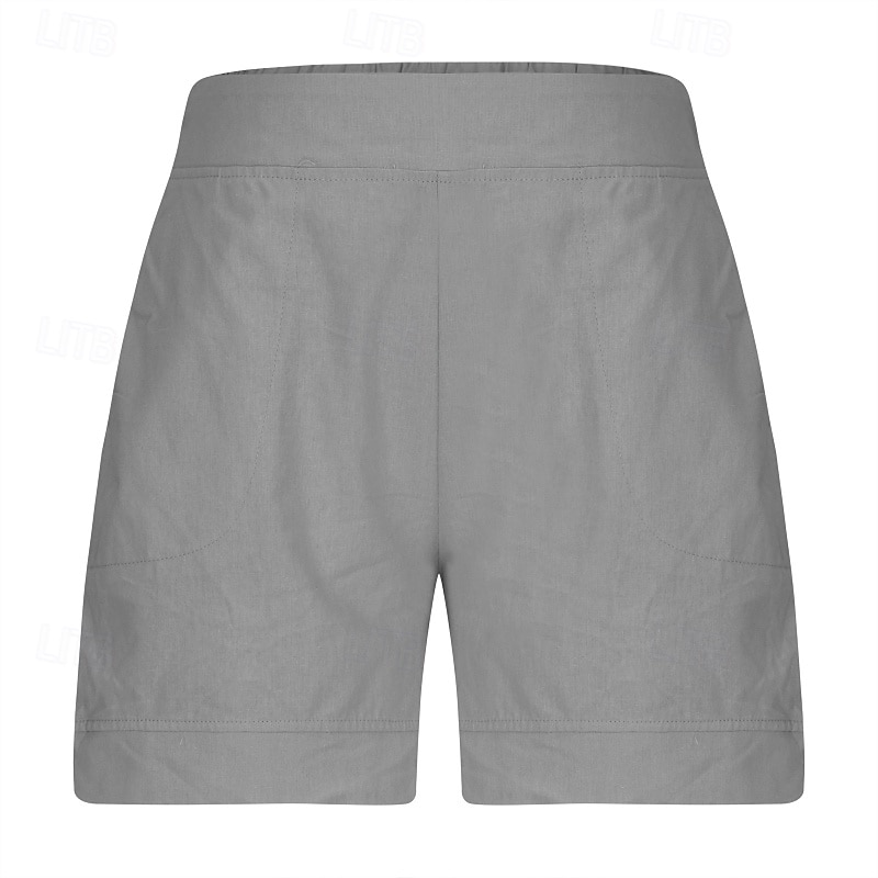 Per donna Pantaloncini in cotone e lino Shorts Pantaloni Eleganti Casual Corto Naturale Semplice Tasca Elastico in vita Comodo All'aperto Quotidiano Ferie Vinaccia Grigio Nero Bianco Estate del 2025 a $15.99 –P8