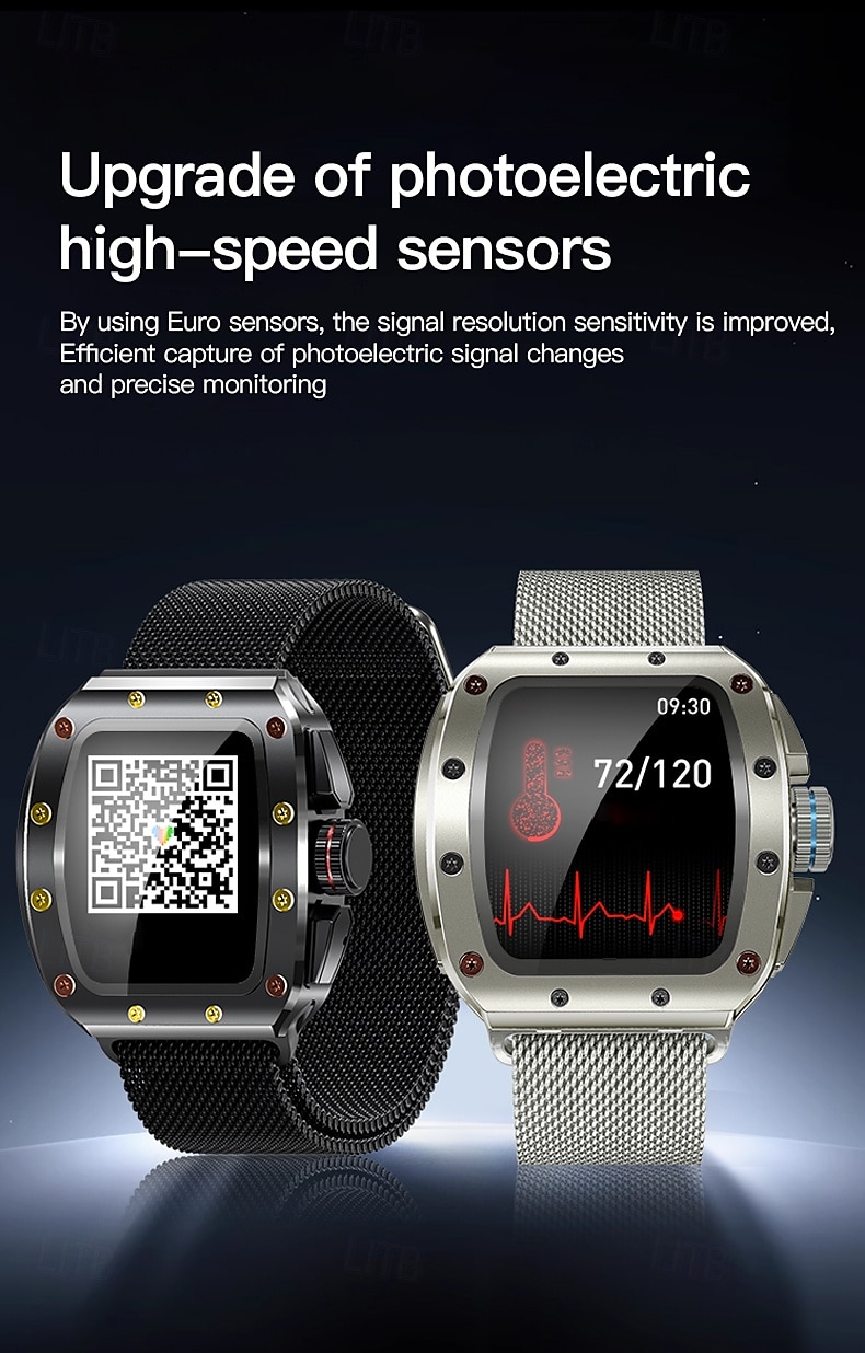 v68 умные часы 1,76 дюйма умные часы фитнес беговые часы null ecg+ppg шагомер пульсометр совместимый с null женским мужским шагомером индивидуальный циферблат часов ip 67 39 мм корпус часов 2025 - $56.99 –P5