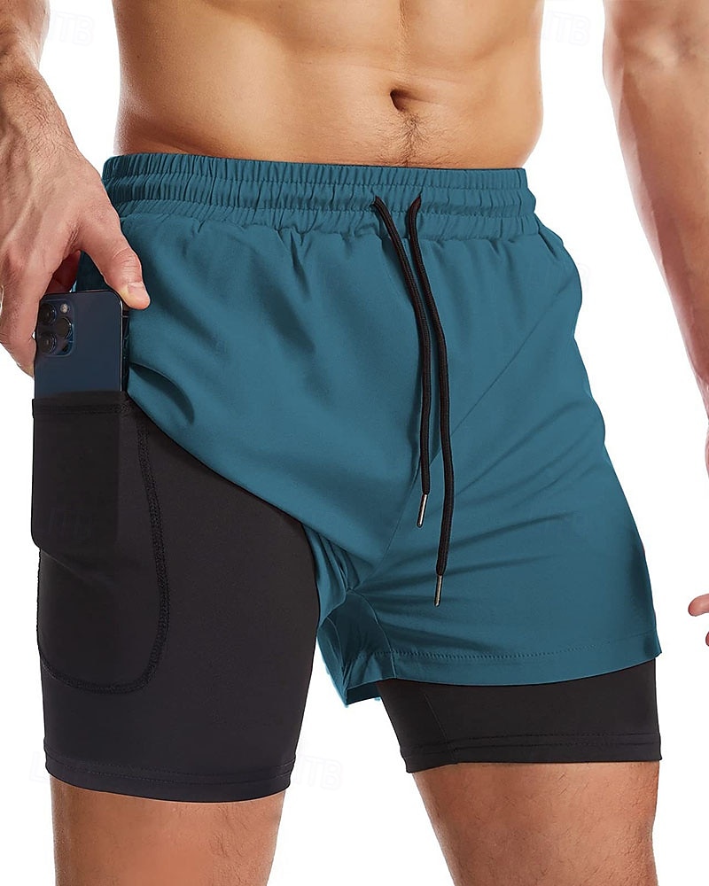 Men's Swim Trunks Swim Shorts Board Shorts Color Block Quick dry Breathable With Compression Liner with Towel Loop Vacation Beach Hawaiian Casual Black 2026 - $18.99 –P7