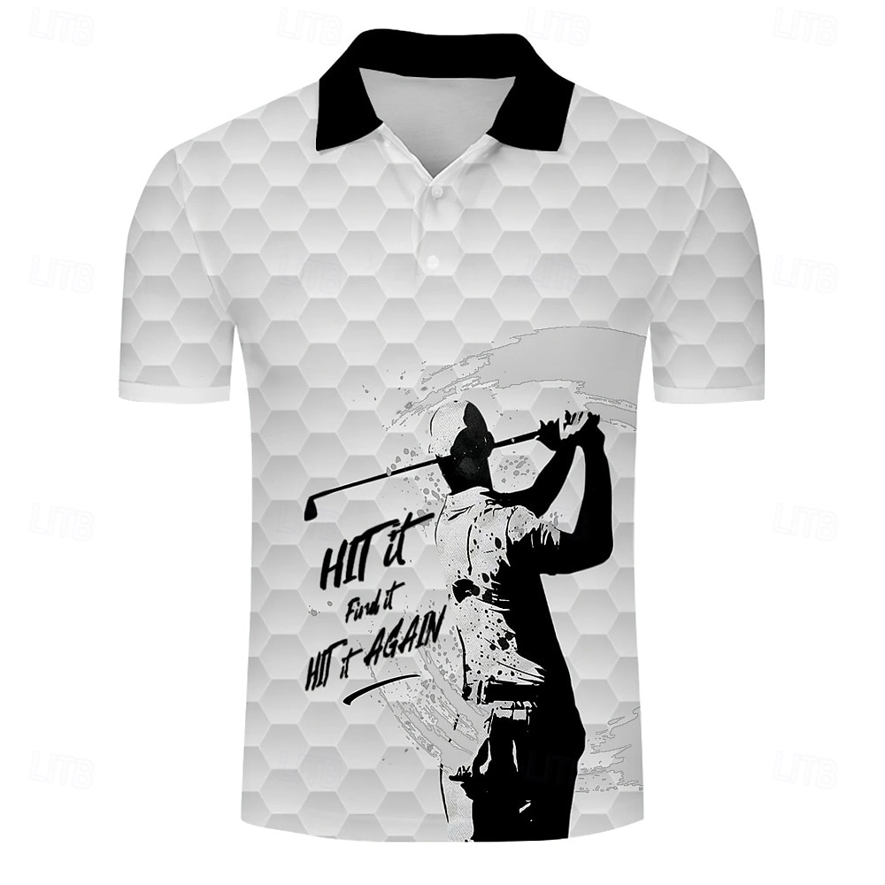 Pánské Golf Sportovní polokošile Krátký rukáv Polo tričko Košile s límečkem Na běžné nošení Škola Venkovní Oblečení na atletiku Denní nošení 3D tisk Léto Bílá Vodní modrá Fialová 2025 - $26.99 –P2