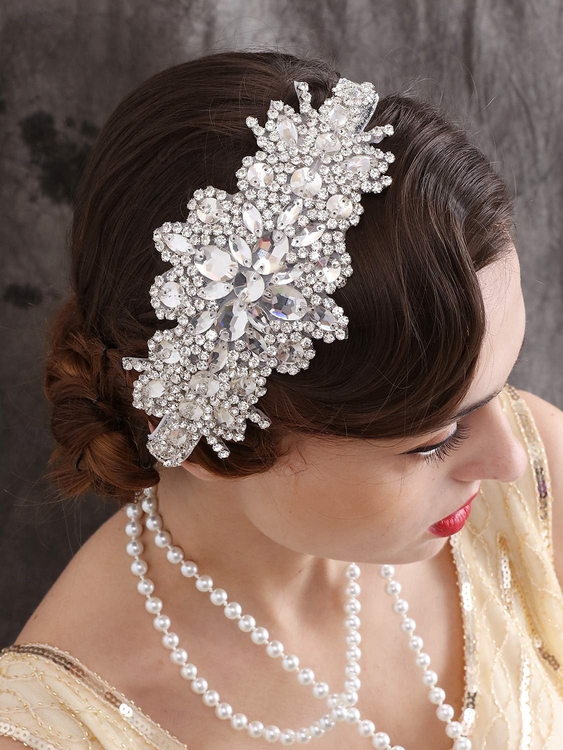 1920-as évek A nagy Gatsby Flapper fejpánt Gyöngyös karkötő Fülbevaló A nagy Gatsby Toll Retro Csillogó glitter Kristály / Strassz Női Farsang Valentin nap Álarcos mulatság Party estélyi viselet 2025 - $21.99 –P3