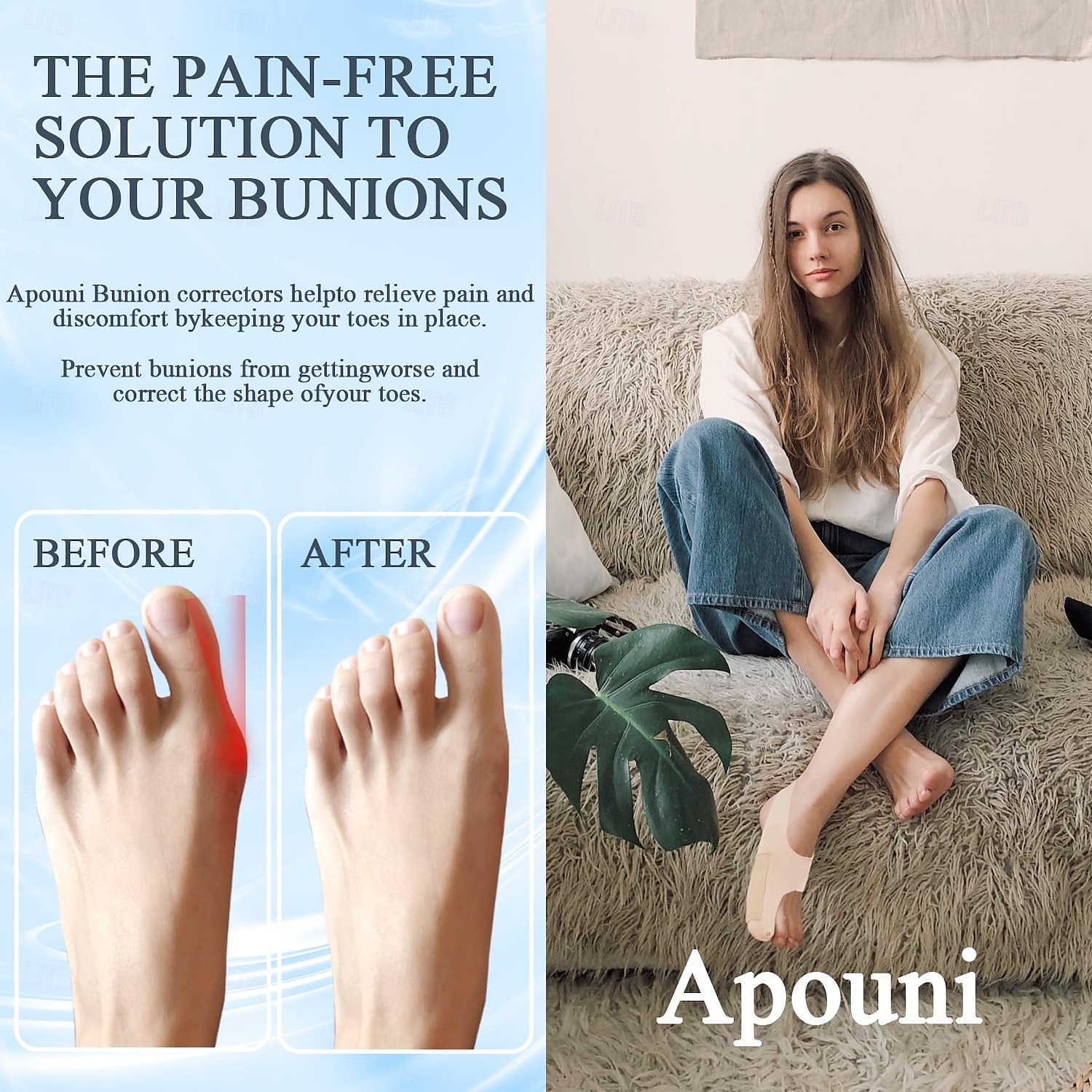Bunion Corrector For Relieving Thumb Valgus Bunion Socks That Can Be Worn Day And Night Beautiful And Practical Bunion Correctors Toe Straightener For Women And Men 2026 - $17.99 –P2