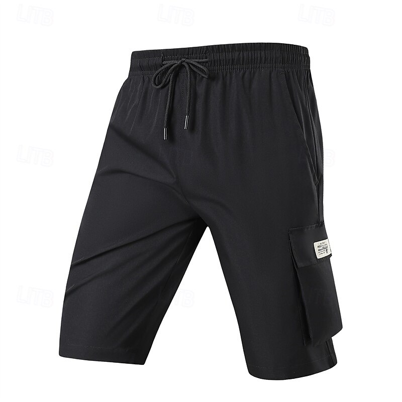 Homens Bermuda Cargo Calção Shorts de verão Com Cordão Cintura elástica Bolso multi Número Conforto Vestível Comprimento do joelho Ao ar livre Esporte Diário Moda Casual Preto Cáqui de 2025 por $15.49 –P14