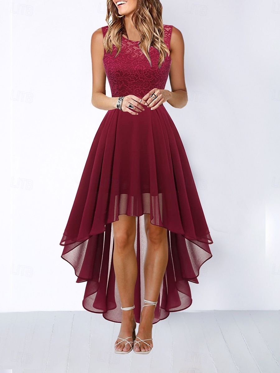 Rochie mini de damă rochie în linie A rochie din tull elegantă petrecere cocktail nuntă petrecere în aer liber ajustare regulată grafică fără mâneci gât rotund roz vin khaki gri vară primăvară 2025 - $46.99 –P1