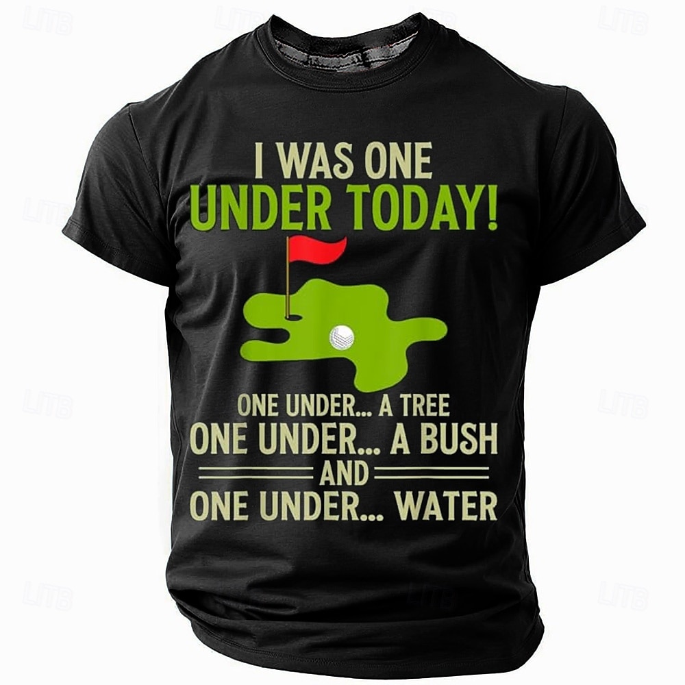 T-Shirt da uomo Divertente umorismo sul golf 'Oggi Ero Uno Sotto' T-Shirt grafica gioco di parole a maniche corte del 2026 a $19.49 –P4