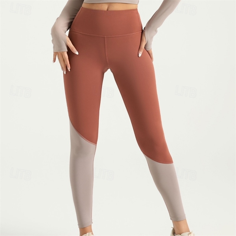Női Jóga nadrág Jóga leggings Kollázs Hasformáló Alakformáló Magas derék Jóga Edzőterem edzés Pilates Harisnyanadrág Színes Barna Khakizöld Spandex Ősz Sport Sportruházat Nyúlós Sovány 2025 - $22.99 –P12