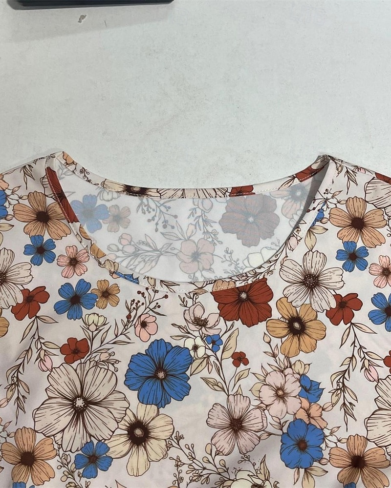 Femmes Mini Robe Robe Décontractée Robe Fleurie Robe d'été Élégant Mode Manches Bouffantes Extérieur Fête Date Coupe régulière Fleur Sans manches Col ras du cou Abricot Été Printemps de 2025 ? $25.99 –P10