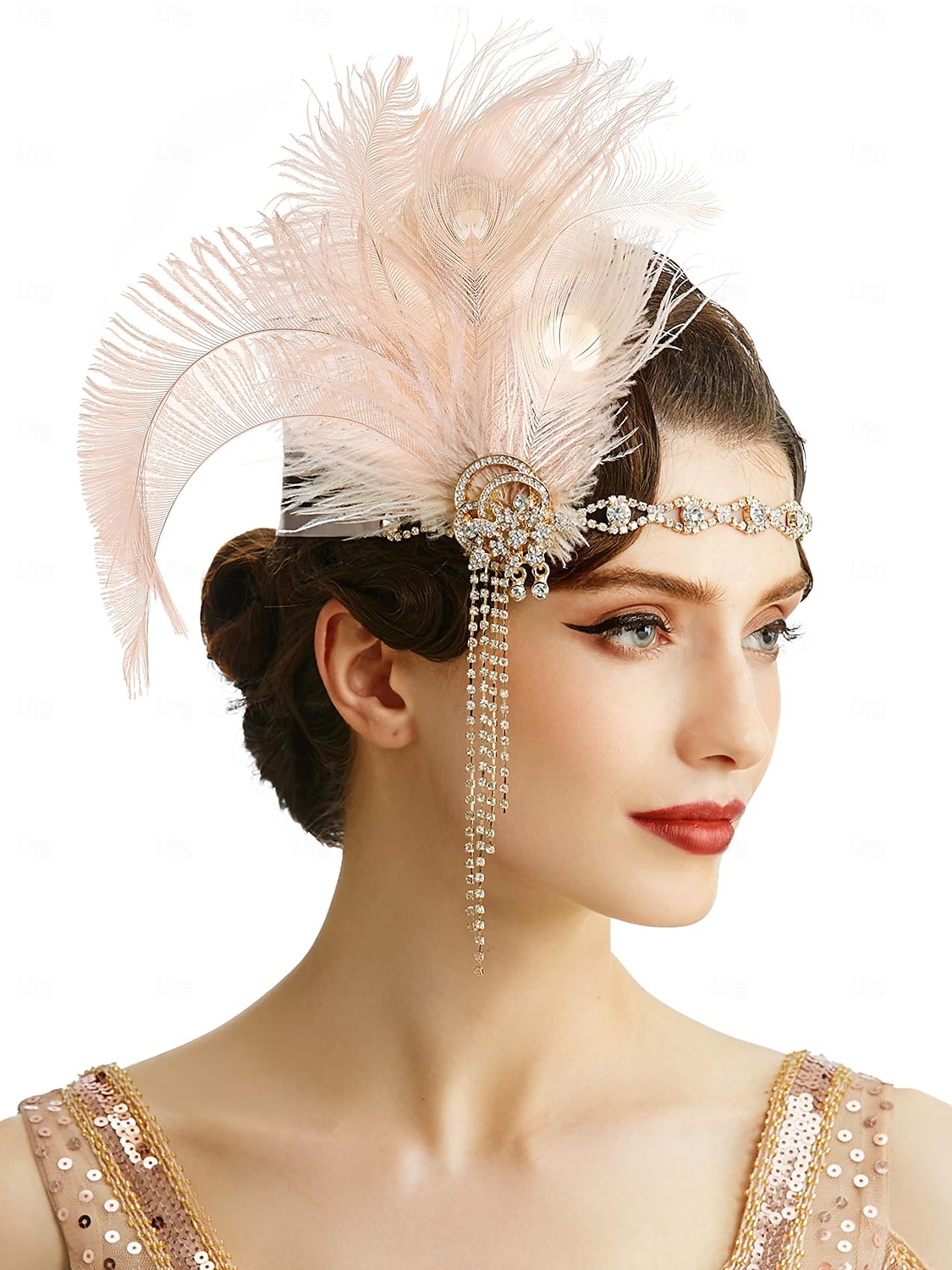 Το Great Gatsby Κορδέλα μαλλιών του 1920 Το Great Gatsby Φτερό Ρετρό Αστραφτερό Γκλίτερ Γυναικεία Απόκριες Ημέρα του Αγίου Βαλεντίνου Μασκάρεμα Βραδινό Ρούχα για Πάρτυ Μασκάρεμα Φεστιβάλ Ενηλίκων 1 2025 - $29.99 –P3