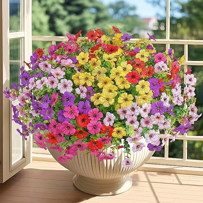 20 mazzi di fiori artificiali per decorazioni esterne fiori di seta finti resistenti ai raggi UV piante finte margherita artificiale eucalipto per primavera estate giardino cortile portico finestra del 2025 a $29.99 –P8