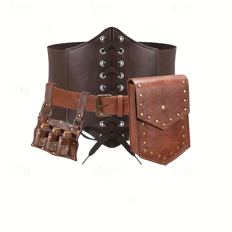 Punk és gótika Középkori Steampunk Derékszíj Viking Keresztes Lovagok Férfi Női Uniszex Kelta Kalóz Fantasy Mindszentek napja Farsang Álarcos mulatság Teljesítmény Parti LARP Felnőttek Fűző Táska Még 2025 - $32.99 –P1